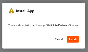 Install app confirmation page 