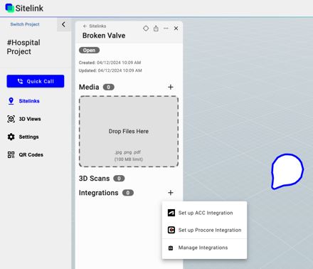 Set up Procore integration link on Sitelink